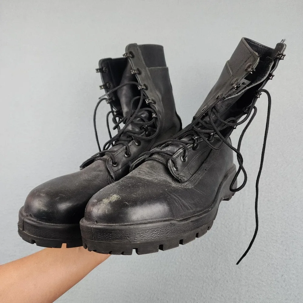 Belleville 360ST Boots Mens Size 9 M Black Leather Steel Toe Vibram Combat Work